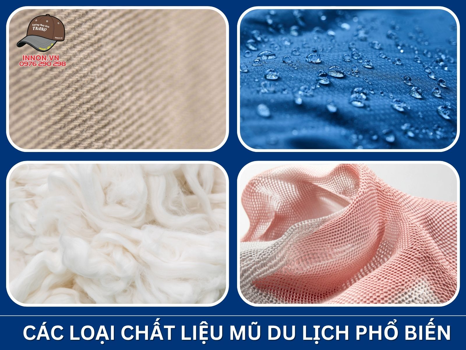 Các loại chất liệu mũ du lịch phổ biến