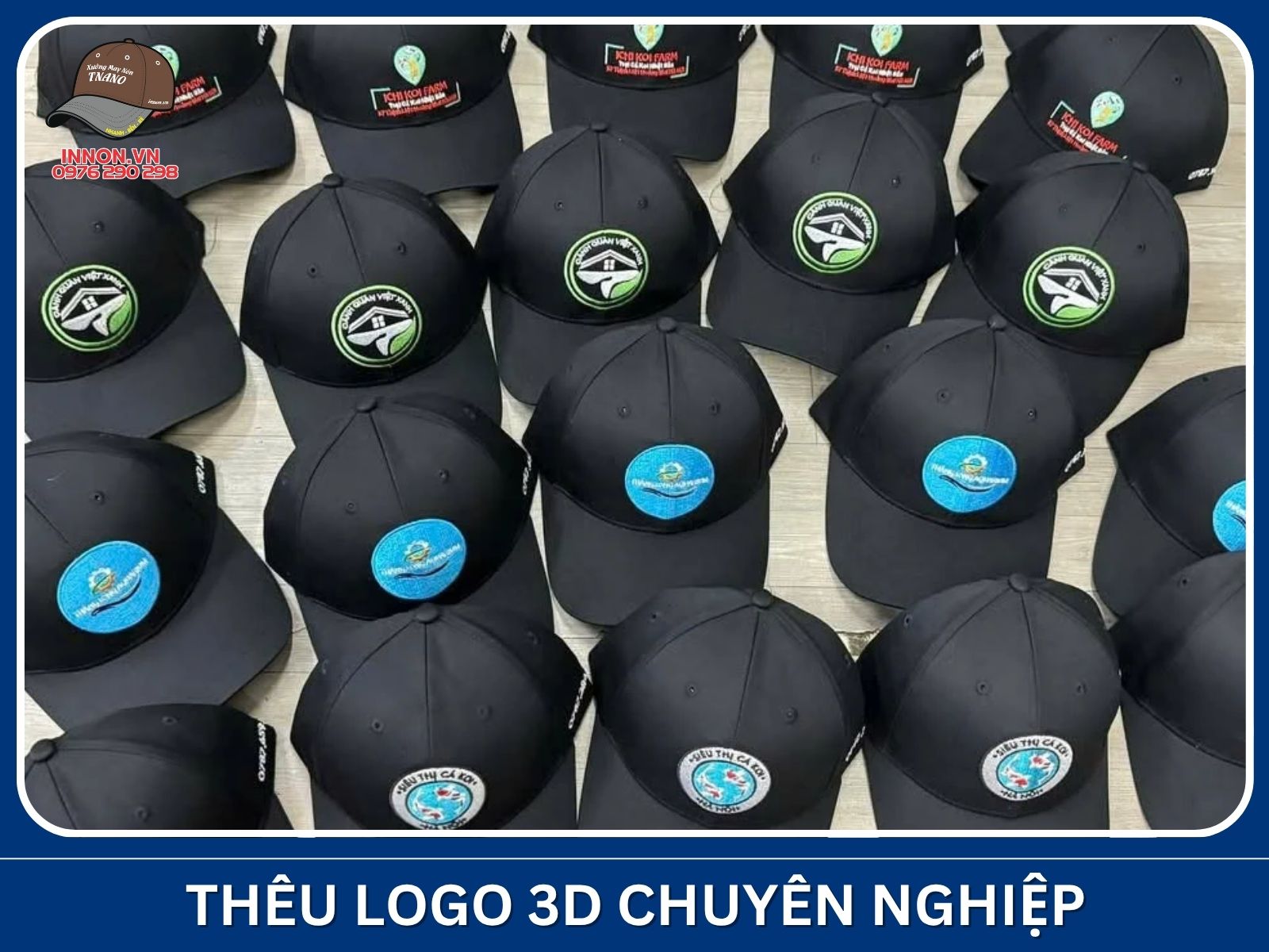 Thêu logo 3D chuyên nghiệp
