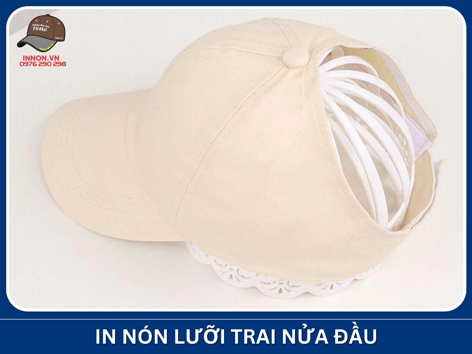 In nón lưỡi trai nửa đầu