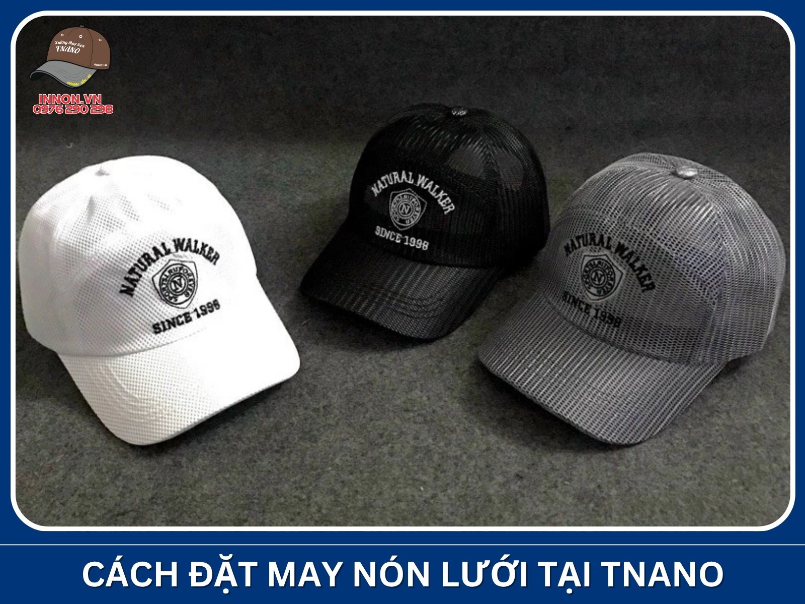 Cách đặt may nón lưới tại TNANO