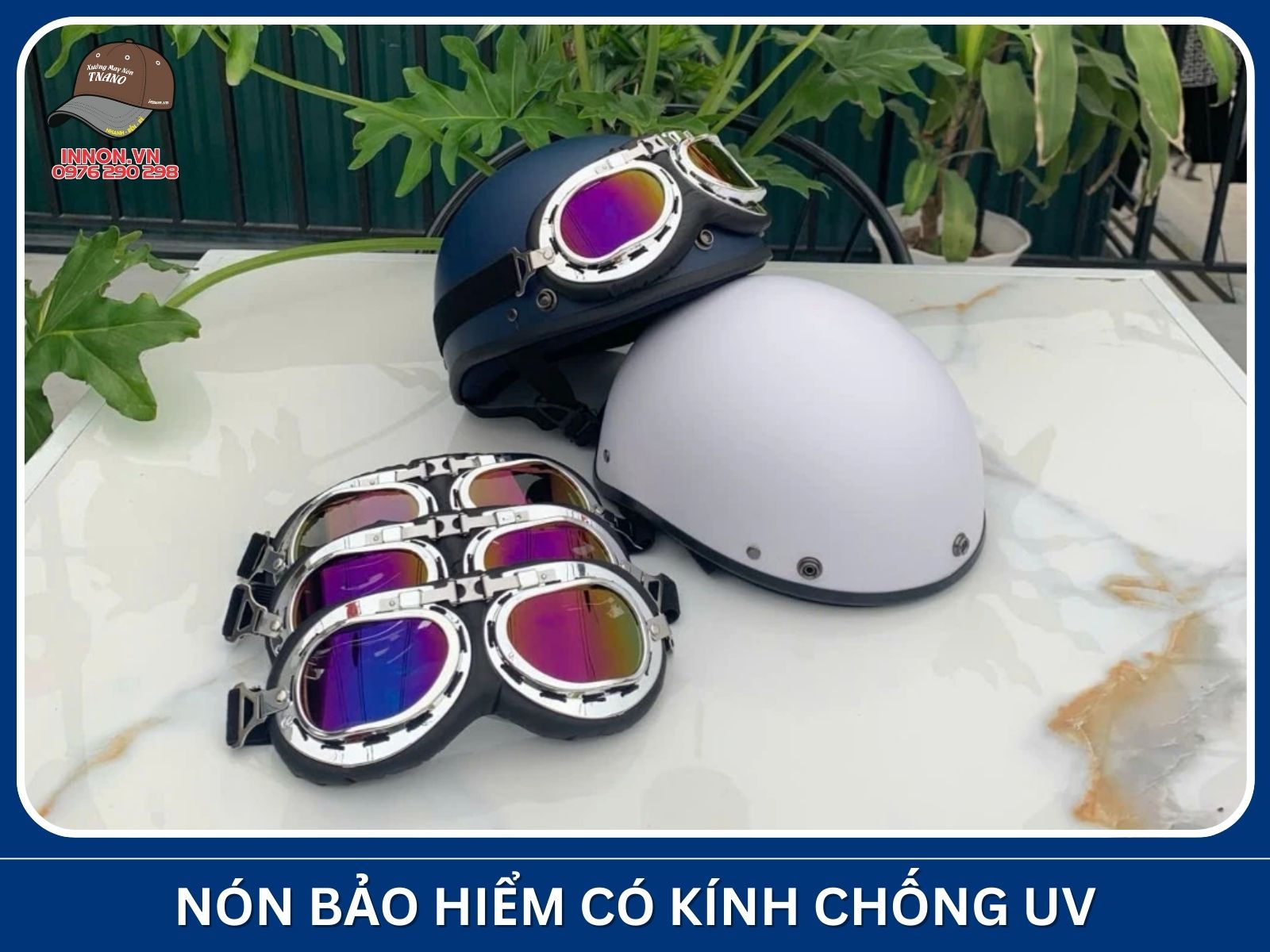 Nón bảo hiểm có kính chống UV