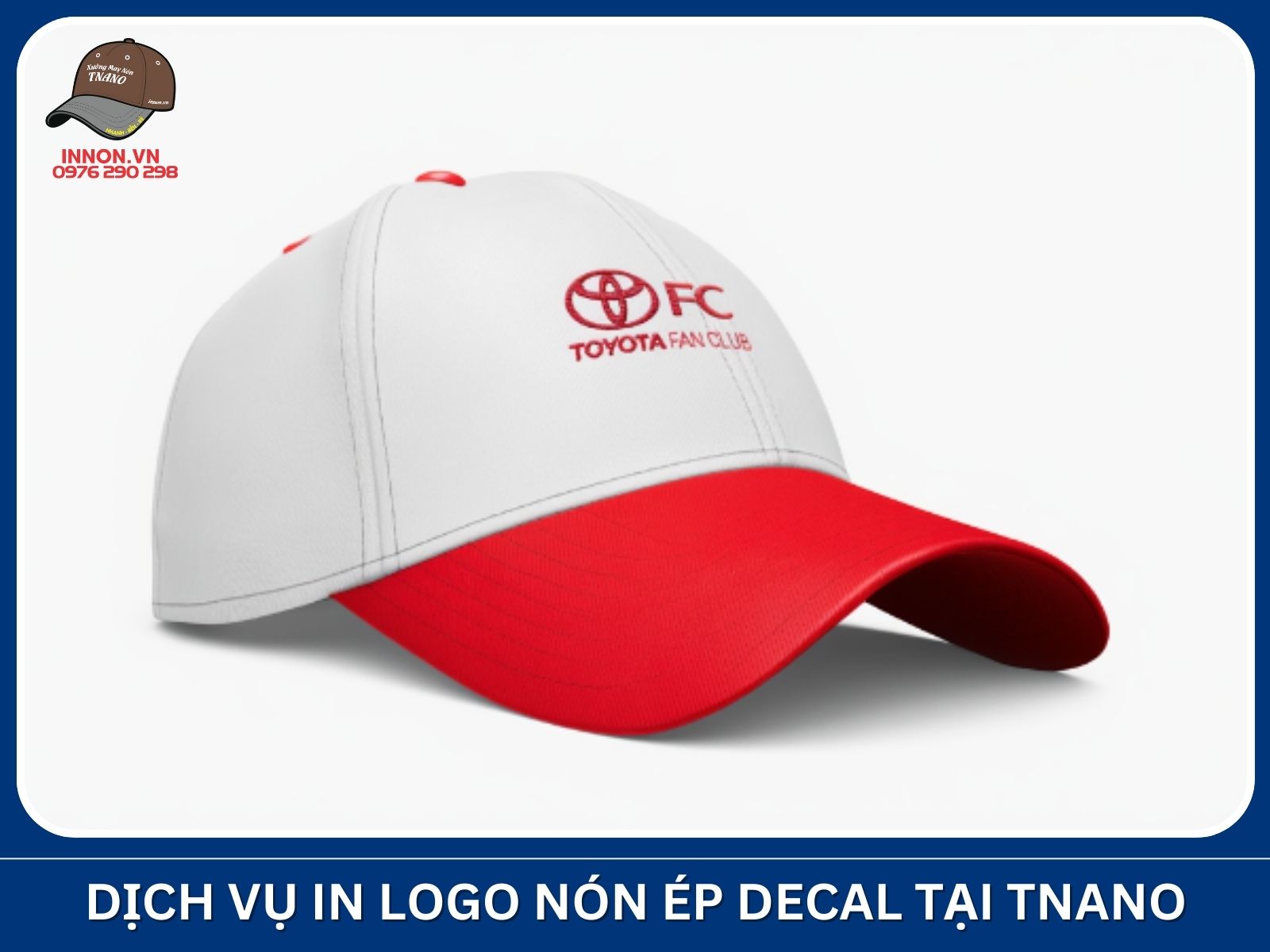 Dịch vụ in logo nón ép decal tại Xưởng In Nón TNANO