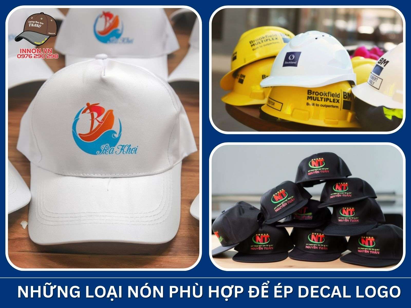 Những loại nón phù hợp để ép decal logo