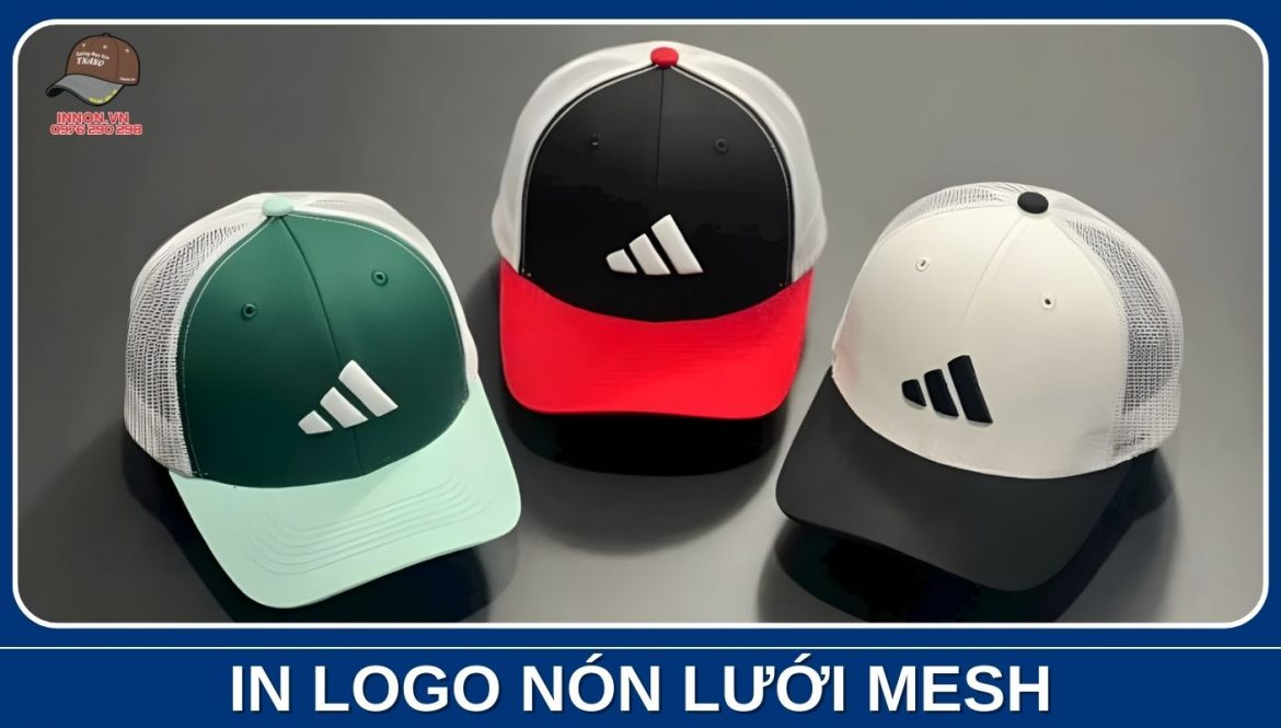 [Thumnail] in logo nón lưới mesh