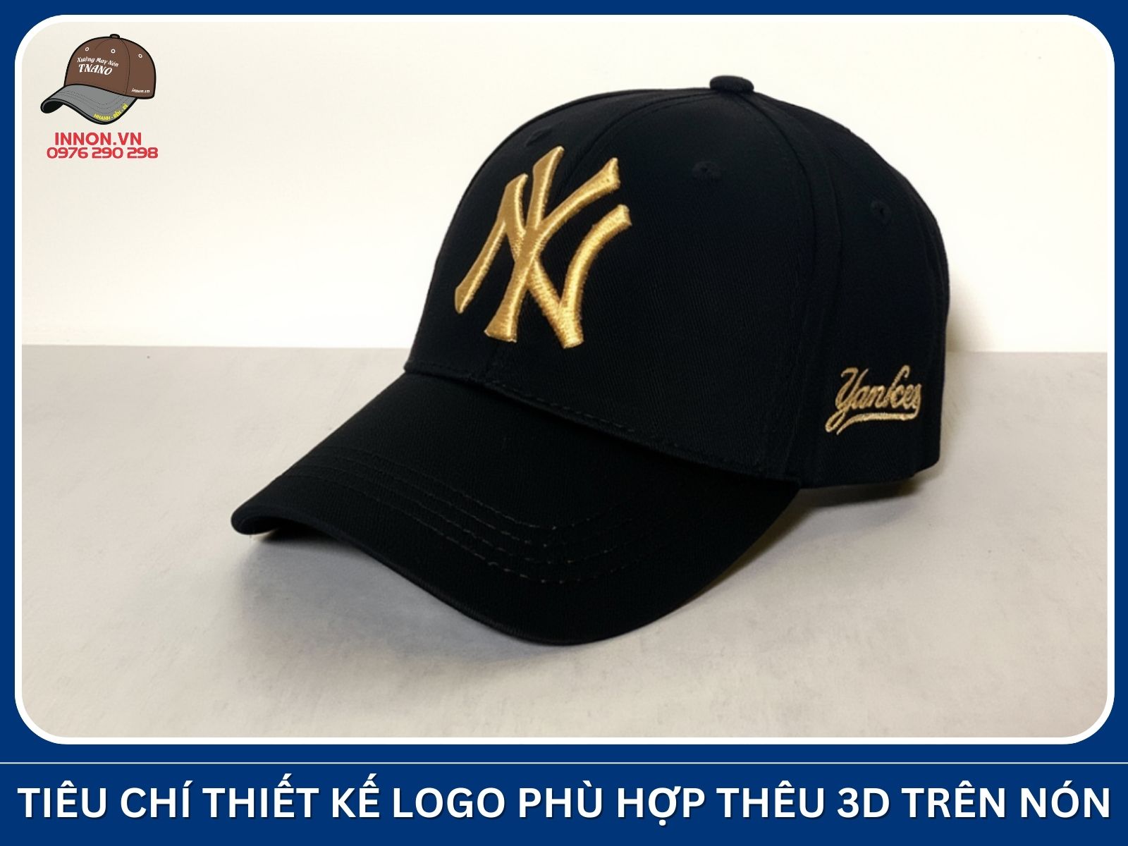 Tiêu chí thiết kế logo phù hợp thêu 3D trên nón