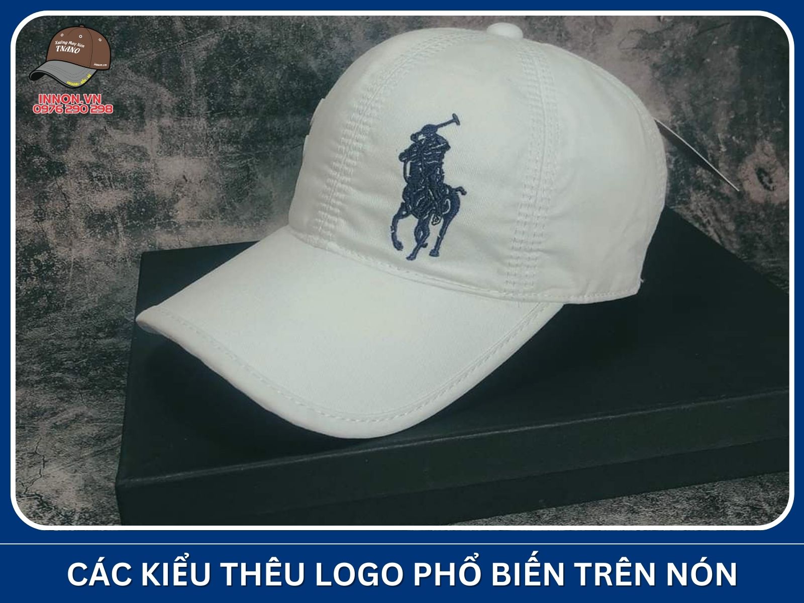 Các kiểu thêu logo phổ biến trên nón