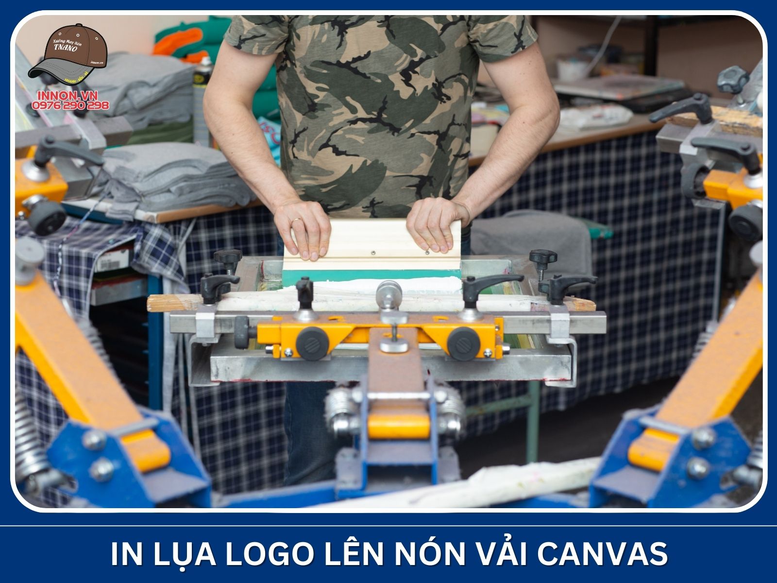 In lụa logo lên nón vải canvas