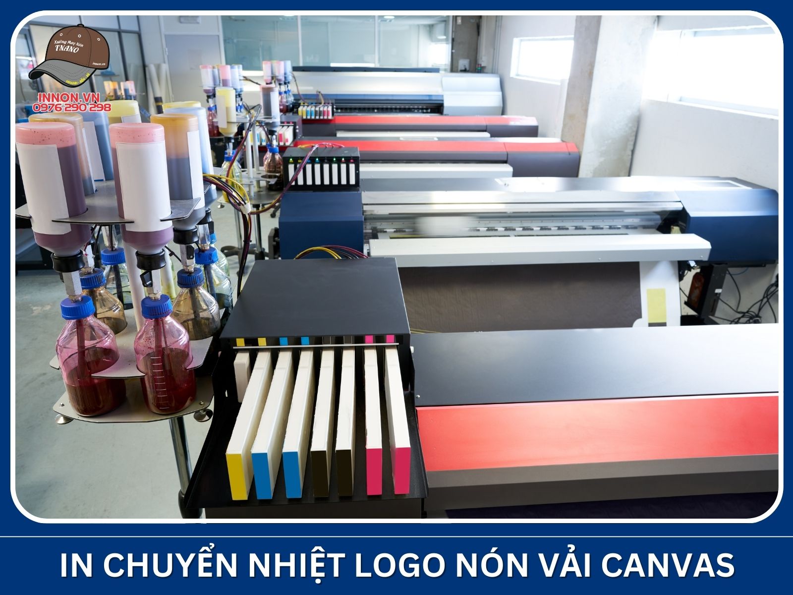 In chuyển nhiệt logo nón vải canvas