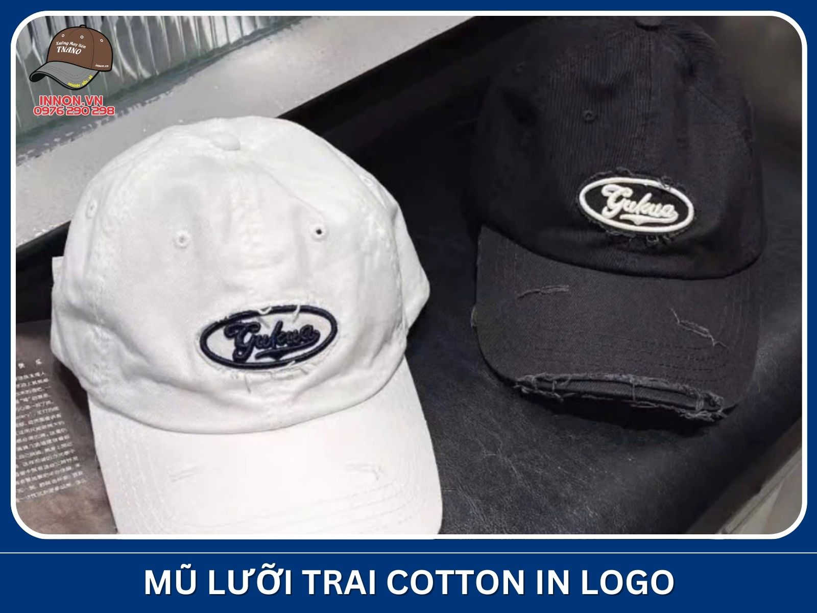Mũ lưỡi trai cotton in logo