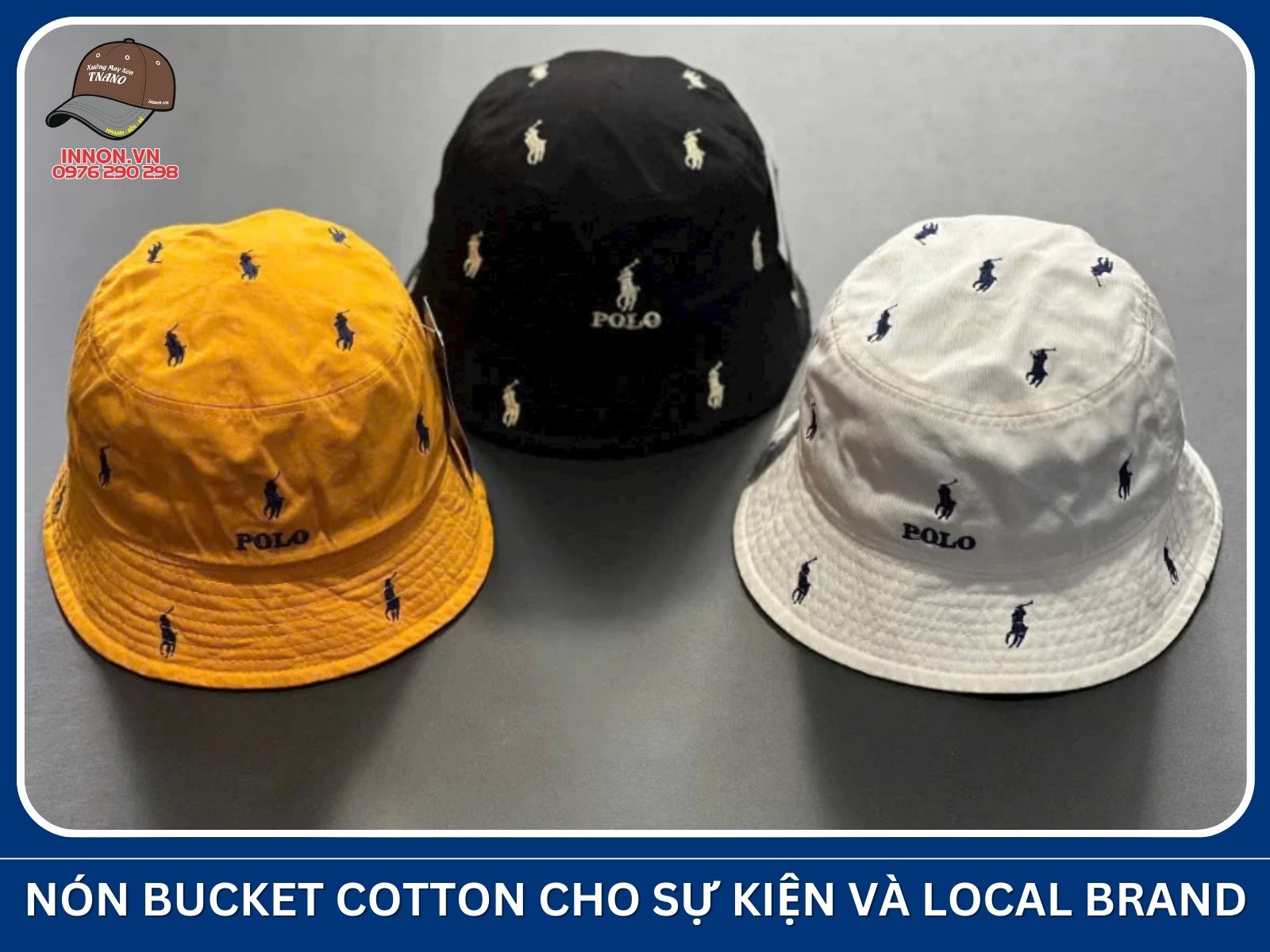 Nón bucket cotton cho sự kiện và local brand