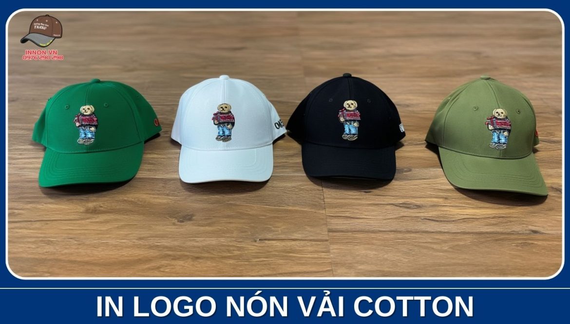 [Thumnail] in logo nón vải cotton