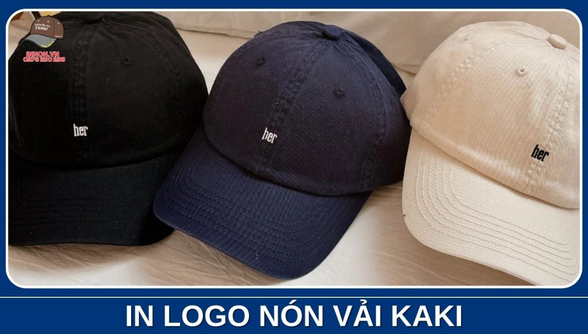 [Thumnail] In logo nón vải kaki