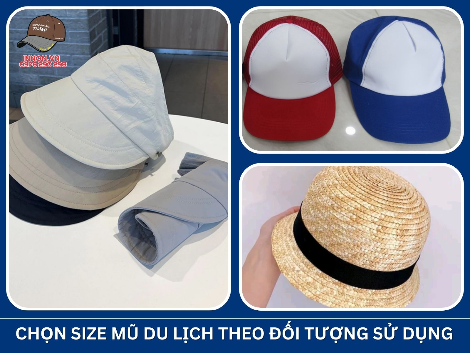 Chọn size mũ du lịch theo đối tượng sử dụng