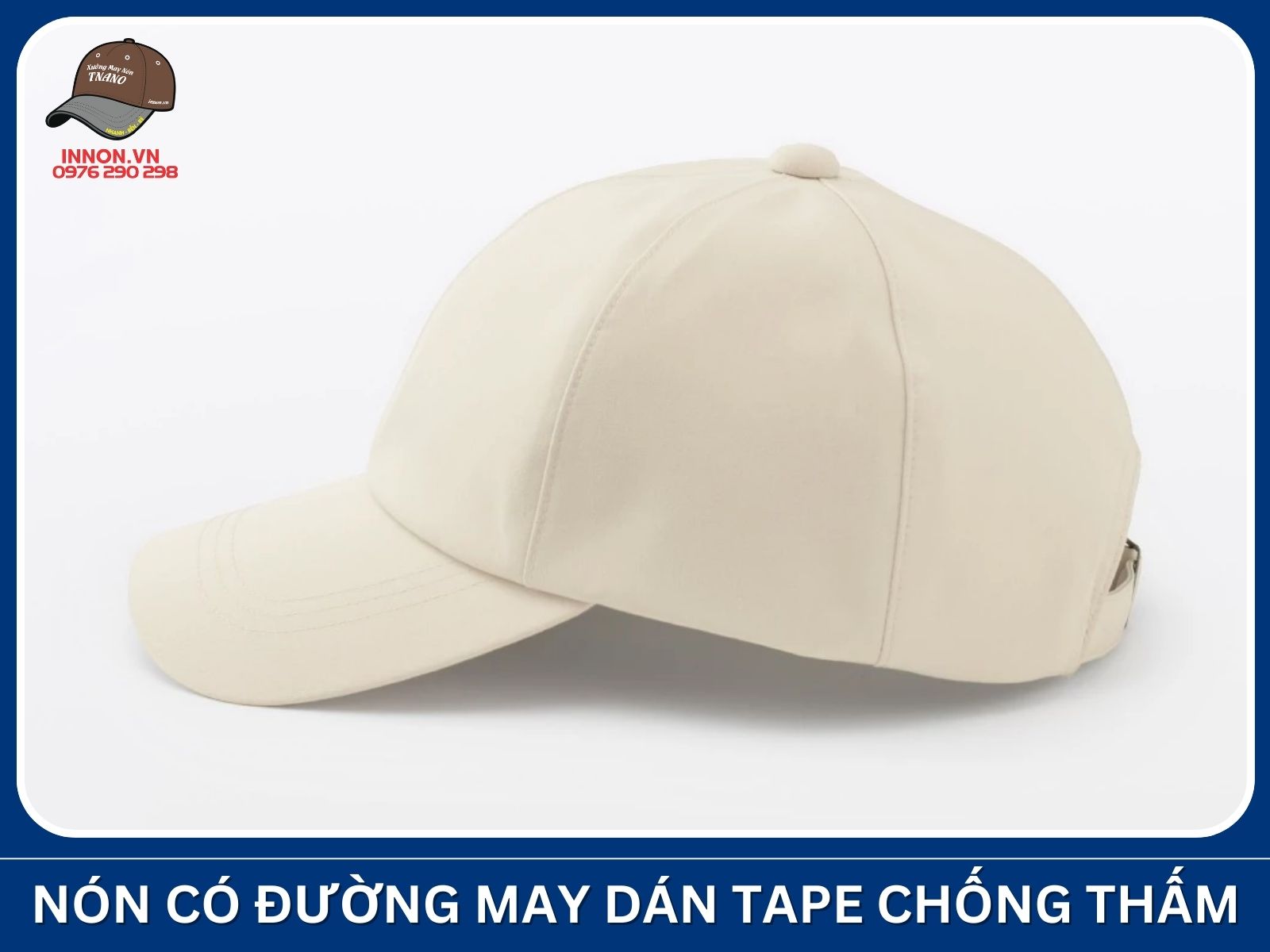 Nón có đường may dán tape chống thấm