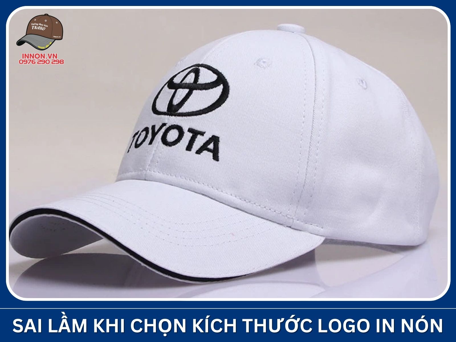 Sai lầm khi chọn kích thước logo in nón