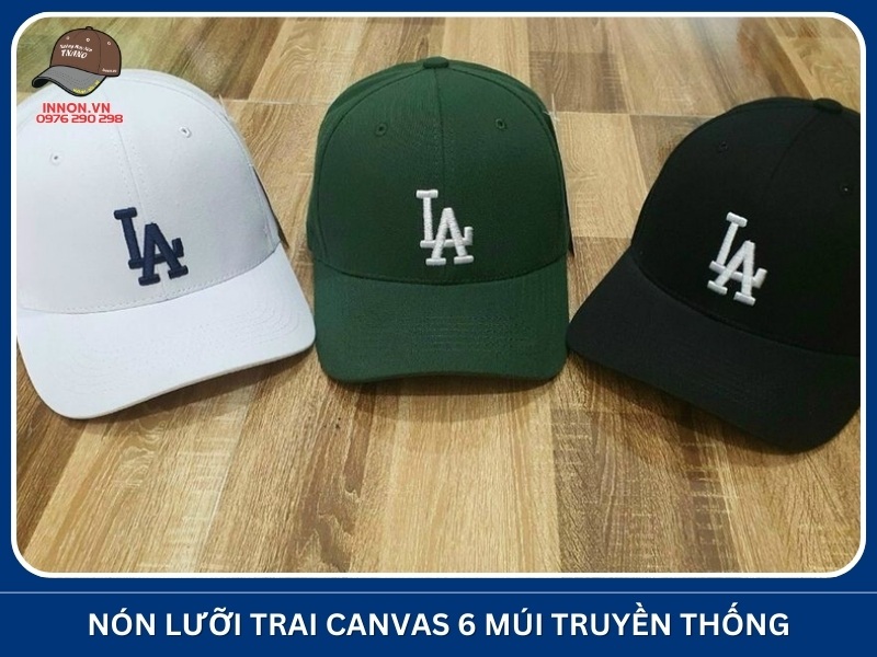 Nón lưỡi trai canvas 6 múi truyền thống