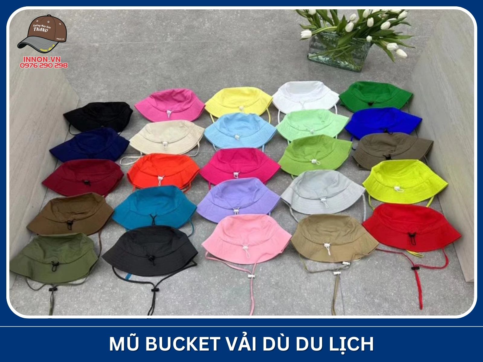 Mũ bucket vải dù du lịch