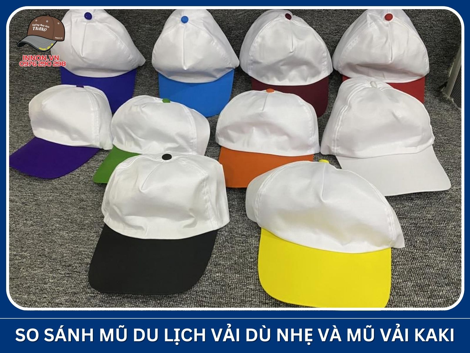 So sánh mũ du lịch vải dù nhẹ và mũ vải kaki