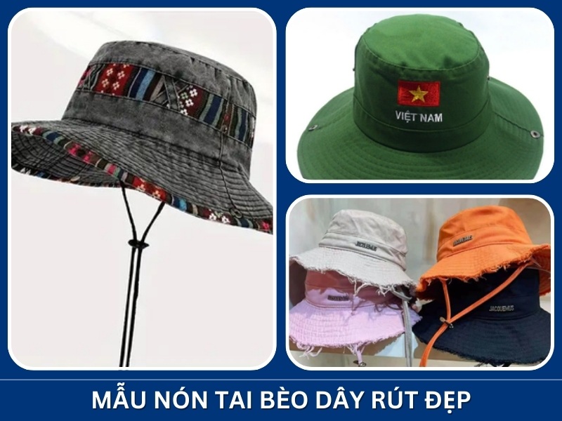 Mẫu nón tai bèo dây rút đẹp