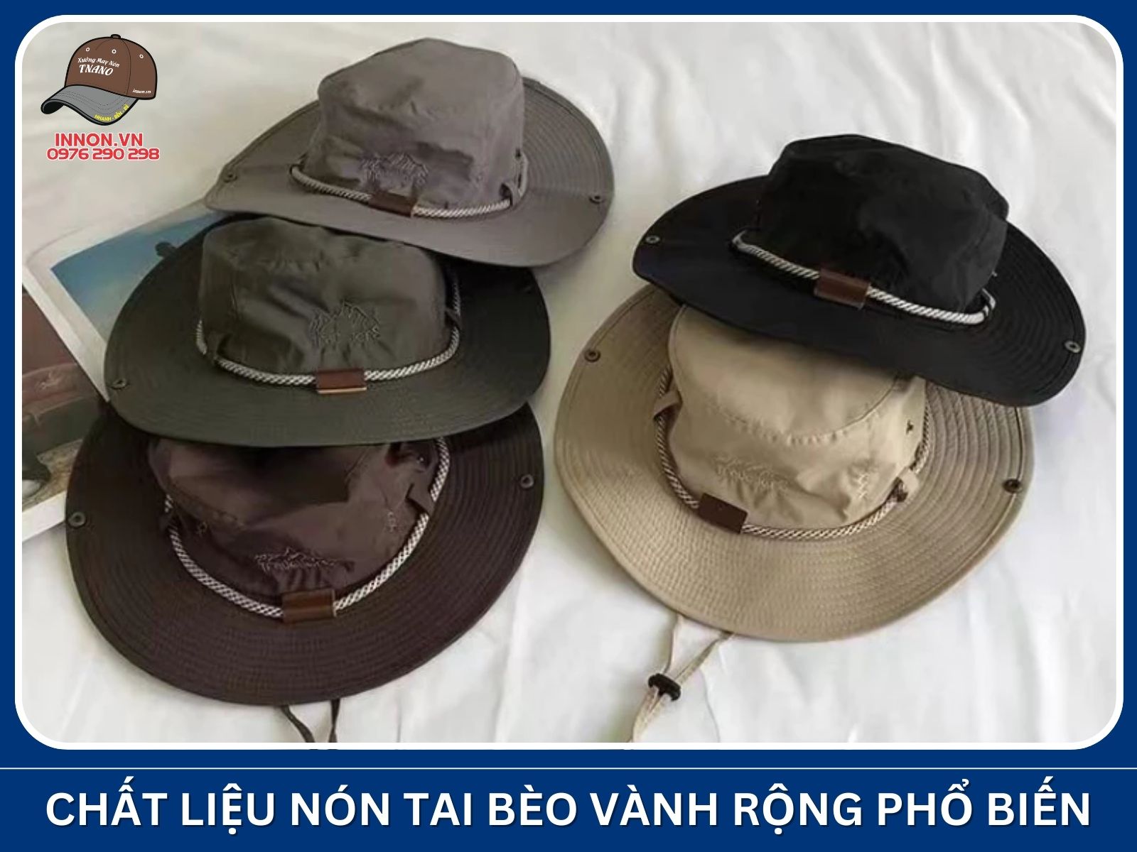 Chất liệu nón tai bèo vành rộng phổ biến
