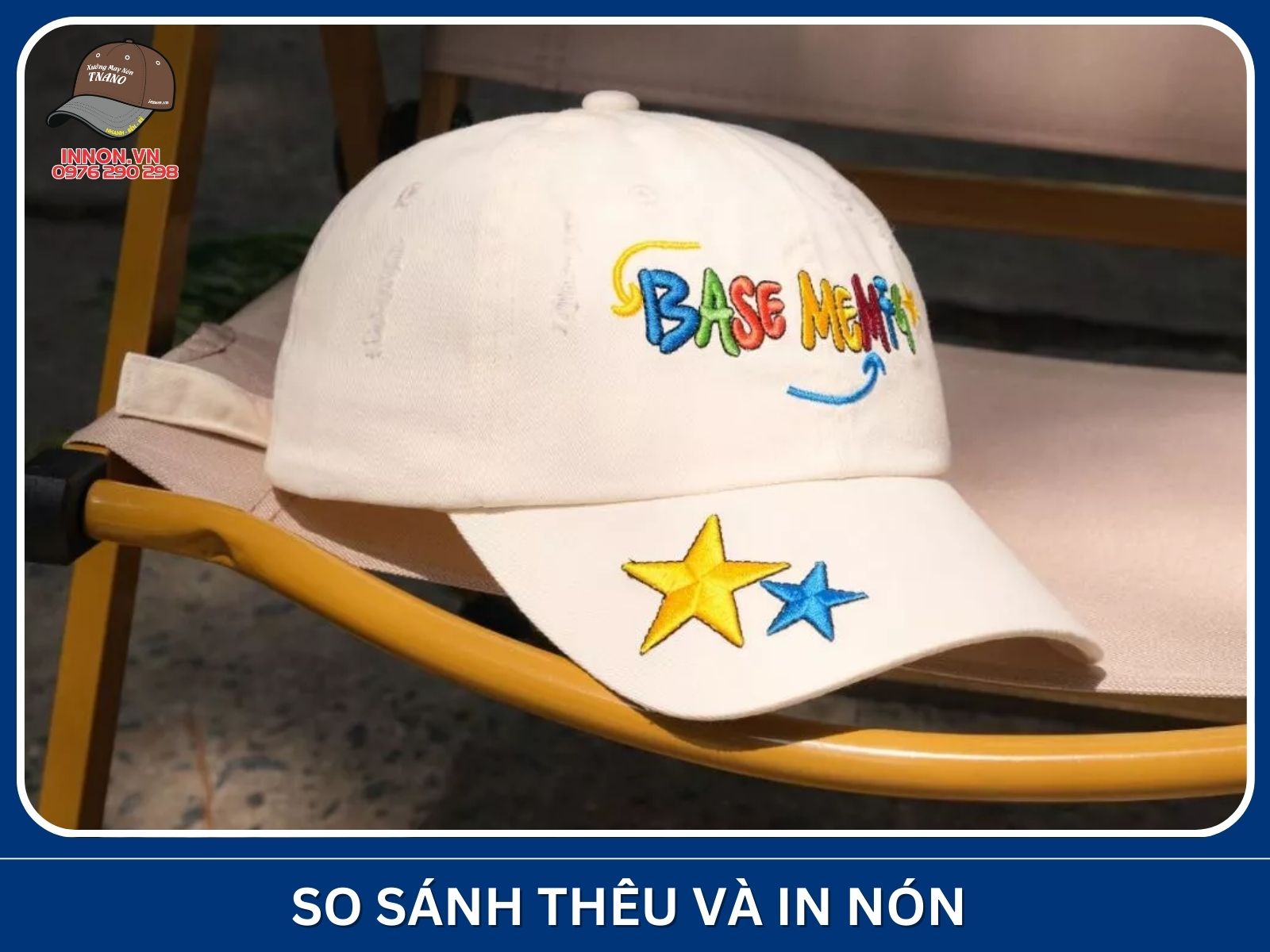 So sánh thêu và in nón