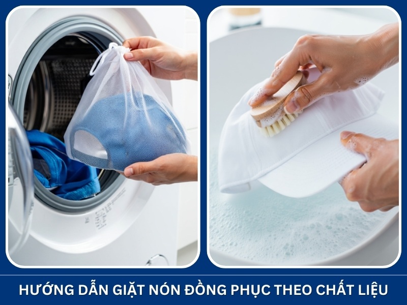 Hướng dẫn giặt nón đồng phục theo chất liệu