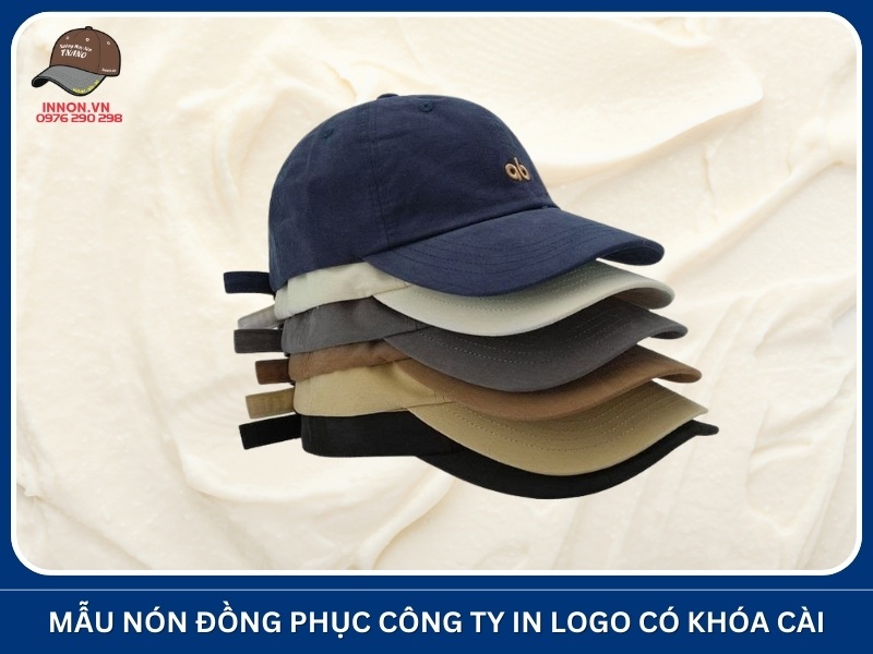 Mẫu nón đồng phục công ty in logo có khóa cài
