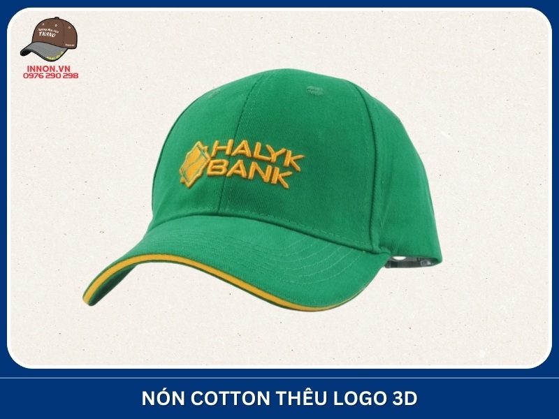 Nón cotton thêu logo 3D