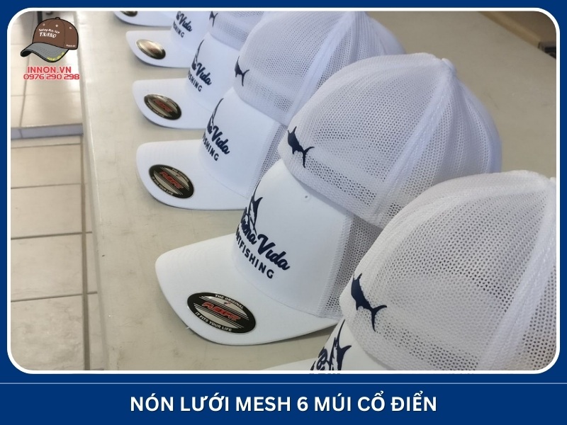 Nón lưới mesh 6 múi cổ điển