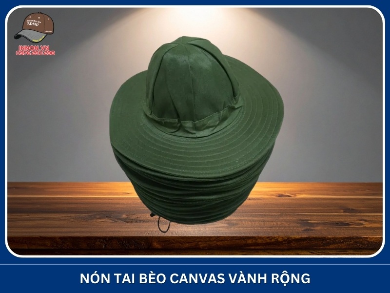 Nón tai bèo canvas vành rộng