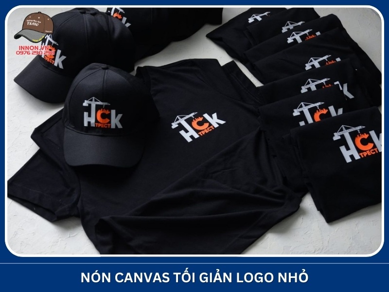 Nón canvas tối giản logo nhỏ