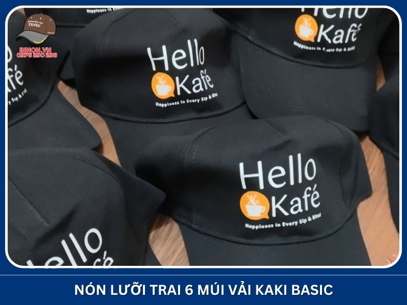 Nón lưỡi trai 6 múi vải kaki basic