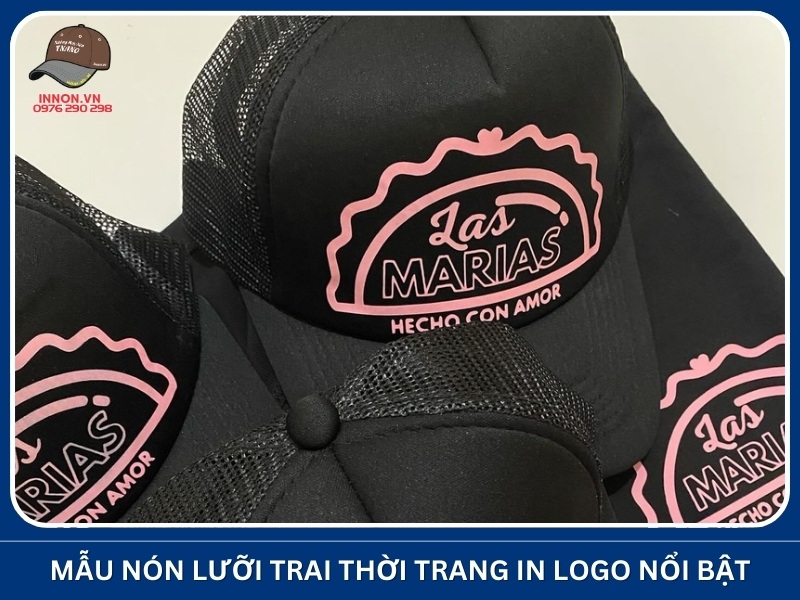 Mẫu nón lưỡi trai thời trang in logo nổi bật