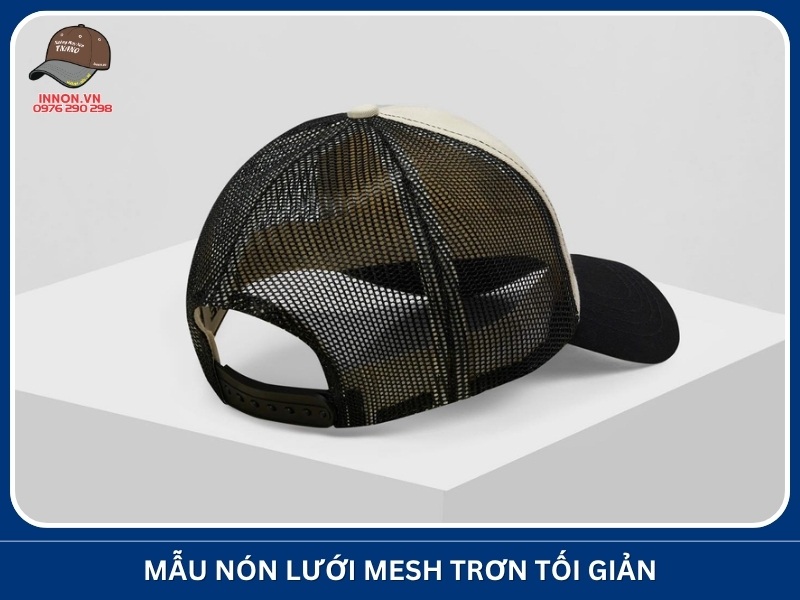 Mẫu nón lưới mesh trơn tối giản