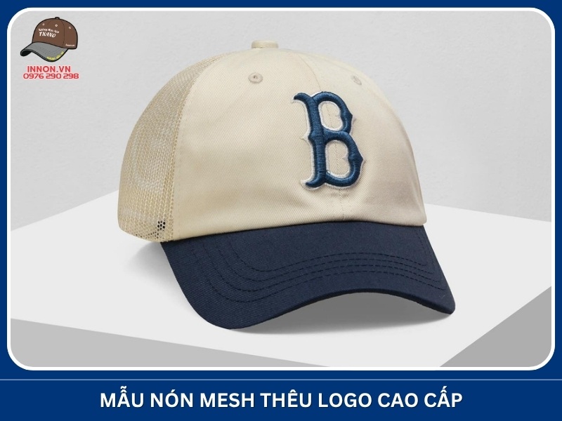 Mẫu nón mesh thêu logo cao cấp