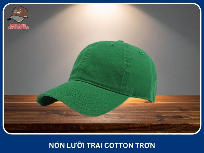 Nón lưỡi trai cotton trơn