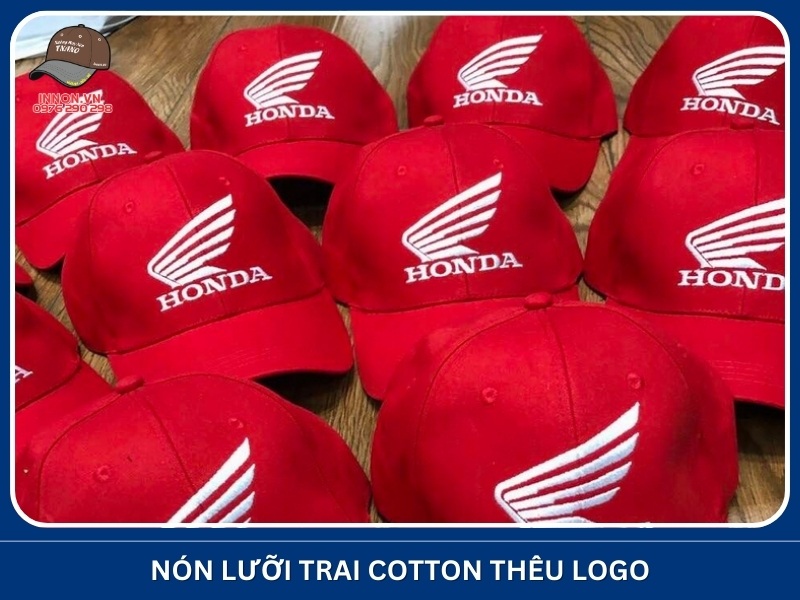Nón lưỡi trai cotton thêu logo