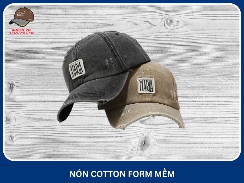 Nón cotton form mềm