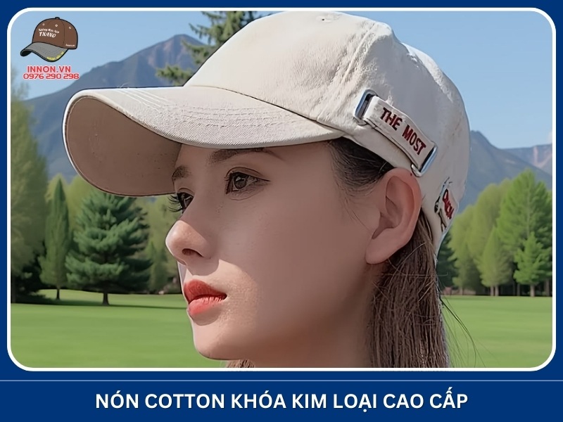 Nón cotton khóa kim loại cao cấp