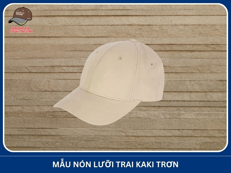 Mẫu nón lưỡi trai kaki trơn