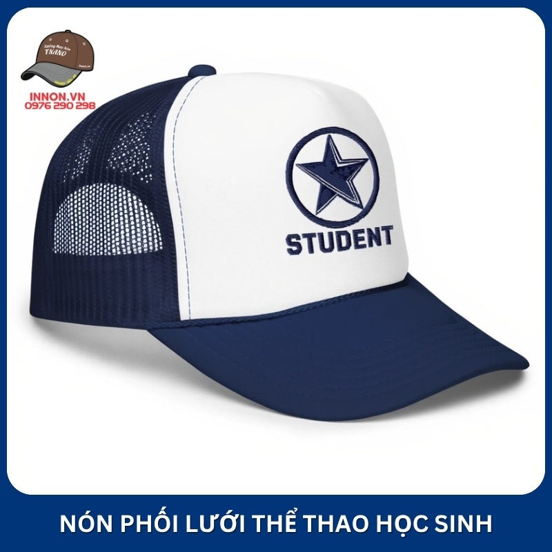 In nón đồng phục học sinh 8 Nón phối lưới thể thao học sinh