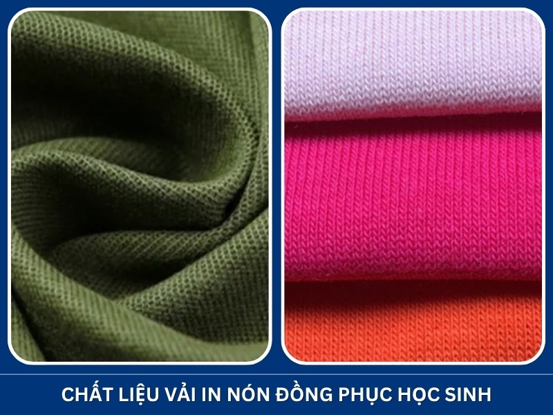 In nón đồng phục học sinh 3 Chất liệu vải và kỹ thuật in nón đồng phục học sinh