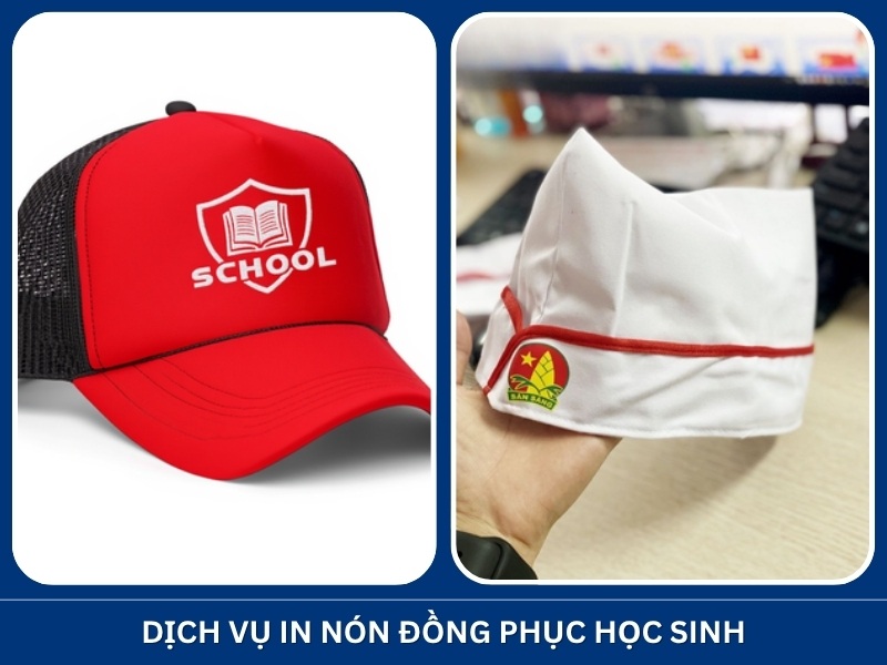 In nón đồng phục học sinh 10 Dịch vụ in nón đồng phục học sinh tại Xưởng In Nón TNANO