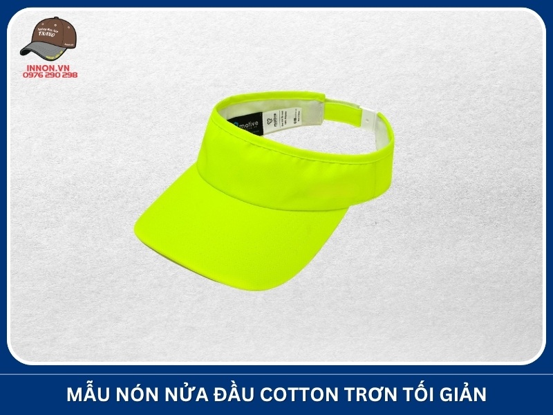 Mẫu nón nửa đầu cotton trơn tối giản