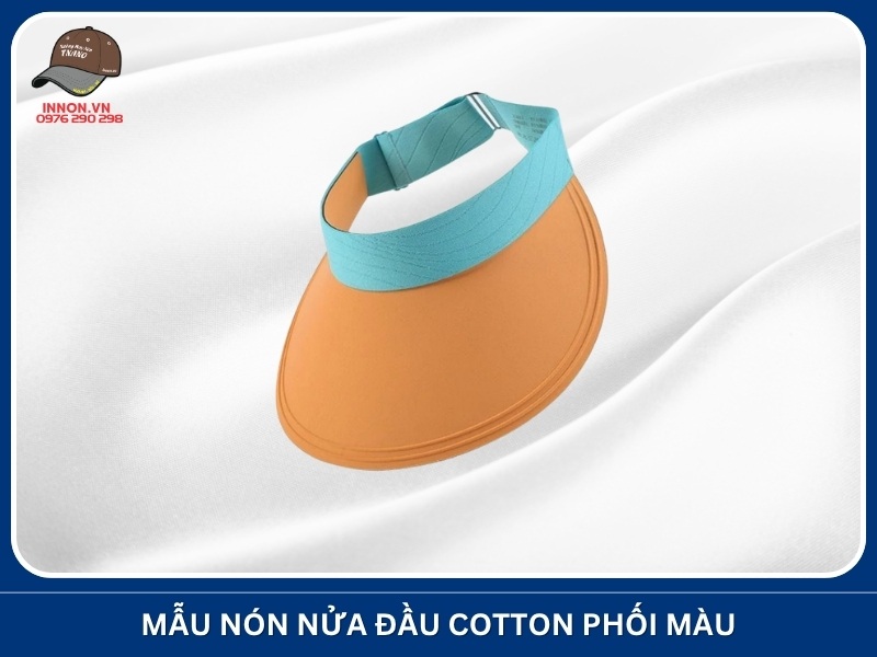 Mẫu nón nửa đầu cotton phối màu
