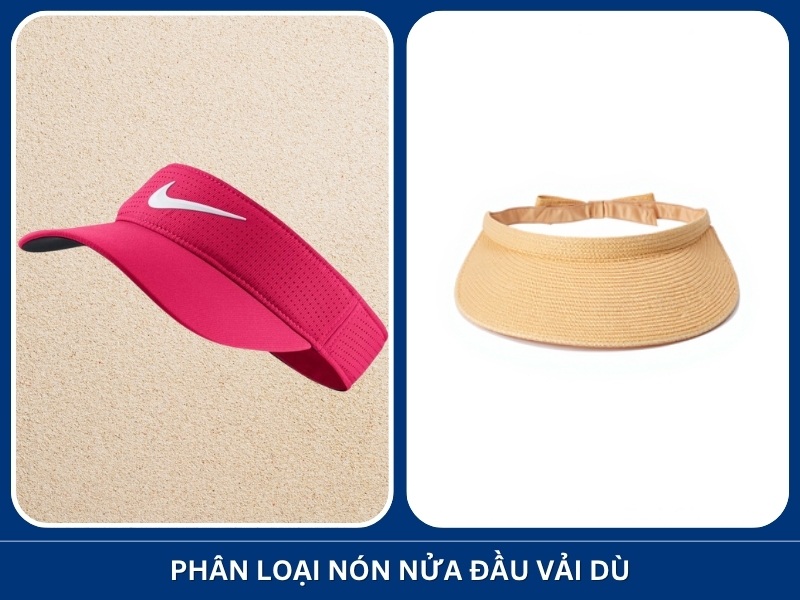 Phân loại nón nửa đầu vải dù theo chất liệu và thiết kế