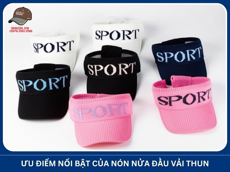 Ưu điểm nổi bật của nón nửa đầu vải thun