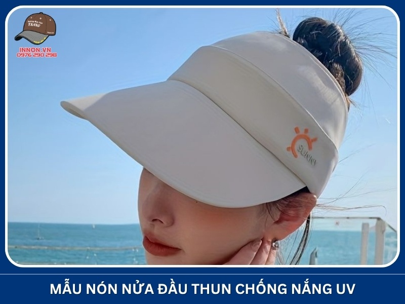 Mẫu nón nửa đầu thun chống nắng UV