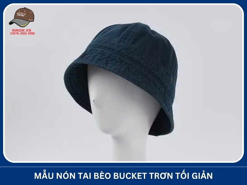 Mẫu nón tai bèo bucket đẹp CAO CẤP đa dạng kiểu dáng 16 Mẫu nón tai bèo bucket trơn tối giản