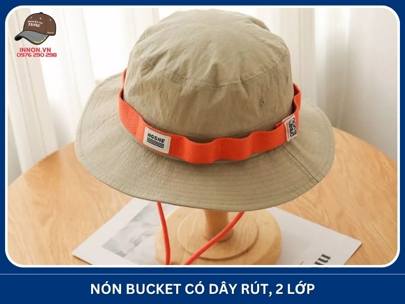 Mẫu nón tai bèo bucket đẹp CAO CẤP đa dạng kiểu dáng 20 Nón bucket có dây rút, 2 lớp